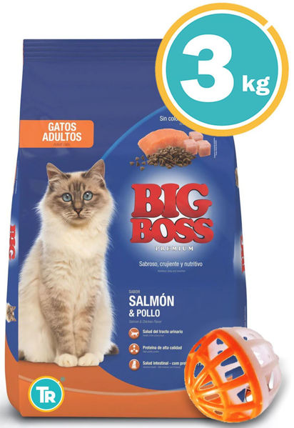 Imagen de BIG BOSS Gato Adulto 3kg Salmon Y Pollo + Pelota