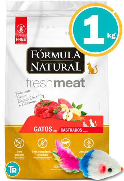 Imagen de FORMULA NATURAL FRESH MEAT GATO ADULTO CASTRADO 1KG + Ratón