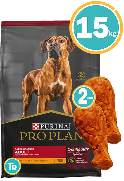 Imagen de PRO PLAN Perro Adulto Raza Grande 15kg + Patas de pollo