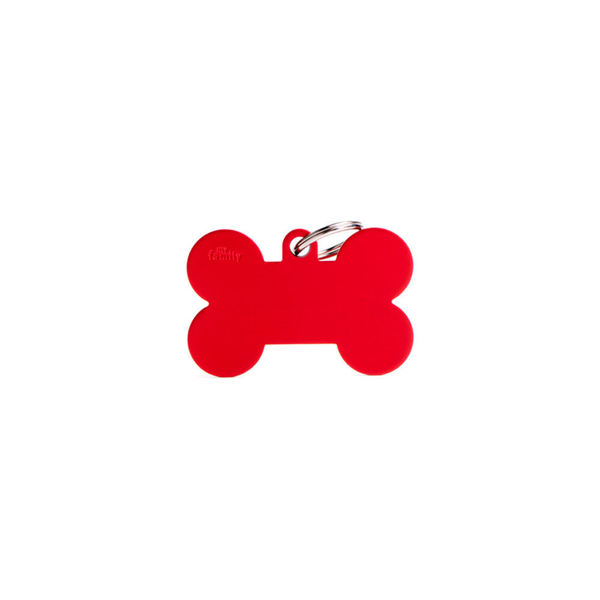 Imagen de Chapita Identificatoria Hueso Rojo Grande