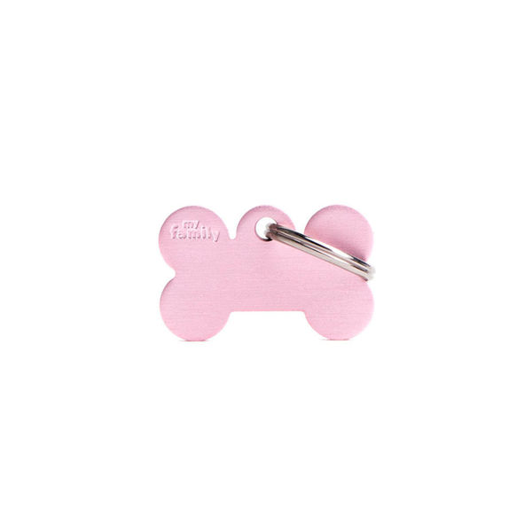 Imagen de Chapita Identificatoria Hueso Rosa Grande
