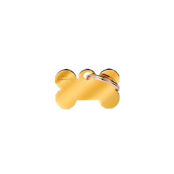 Imagen de Chapita Identificatoria Hueso Dorado Grande