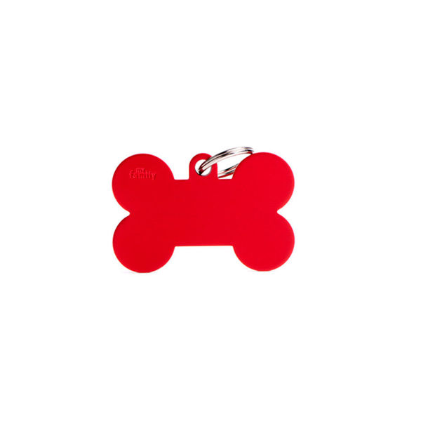 Imagen de Chapita Identificatoria Hueso Rojo XL