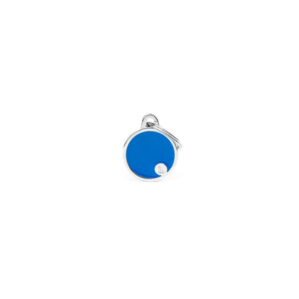 Imagen de Chapita Identificatoria Circular Handmade Azul Chico