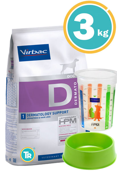 Imagen de HPM Virbac Perro Dermatology Soporte de Piel y Pelo 3kg + Comedero + Vaso - PROMO WEB