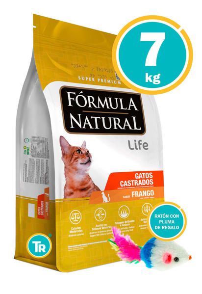 Imagen de FORMULA NATURAL GATO CASTRADO POLLO 7KG LIFE + Ratón