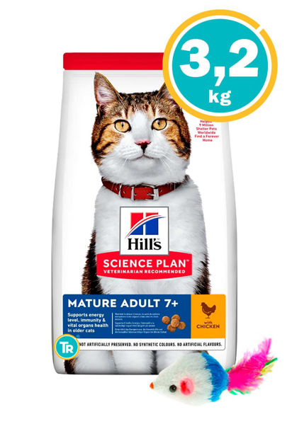 Imagen de HILLS Gato Mature +7 Años 3,2 kg + Raton