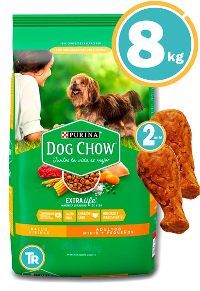 Imagen de DOG CHOW Adultos Raza Pequeña 8kg + Patas de pollo