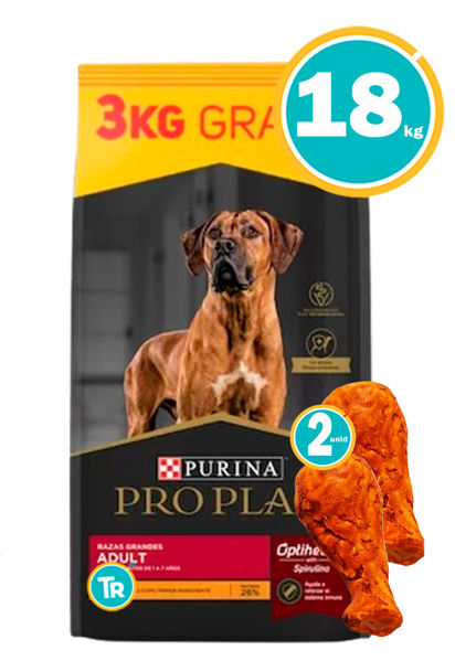 Imagen de PRO PLAN Optilife Perro Adulto Large Breed 18kg + Patas de pollo