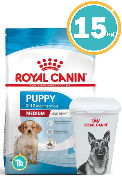 Imagen de ROYAL CANIN Cachorros Medianos 15kg + Contenedor