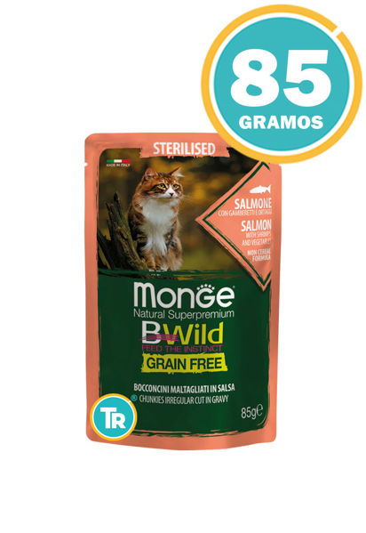 Imagen de SALSA MONGE B-WILD STERILISED SALMON Y VEGETALES 85GR