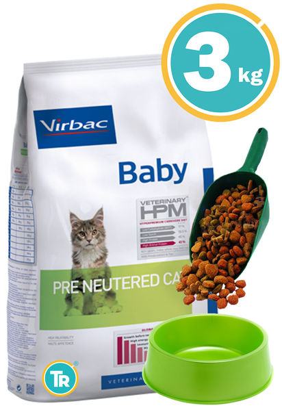 Imagen de HPM Virbac Gato Kitten Baby Pre Neutered 3kg + Pala + Comedero