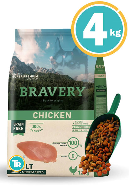 Imagen de BRAVERY PERRO ADULTO RAZAS MEDIANAS Y GRANDES 4 KG + Pala