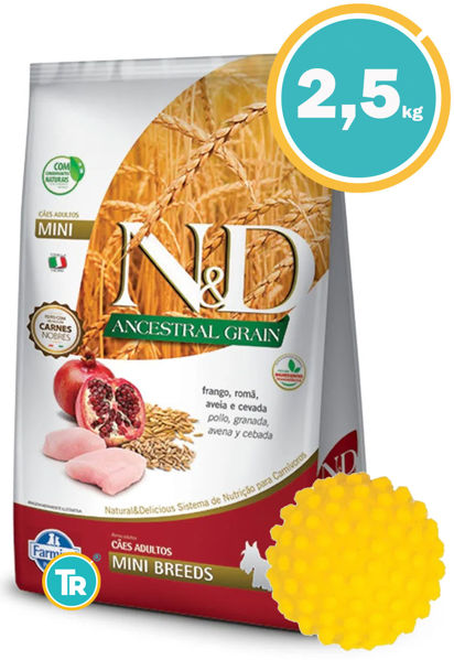Imagen de NYD Ancestral Perro Adulto Senior Mini 2.5KG + Pelota