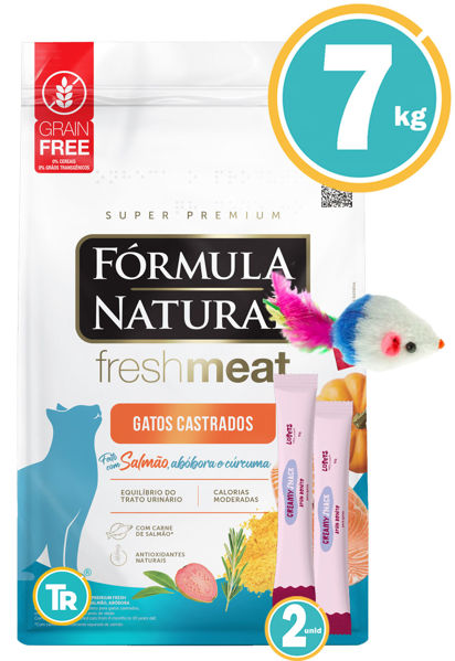 Imagen de Formula Natural Fresh Meat Gato Castrado Salmon 7KG + Salsas + Ratón