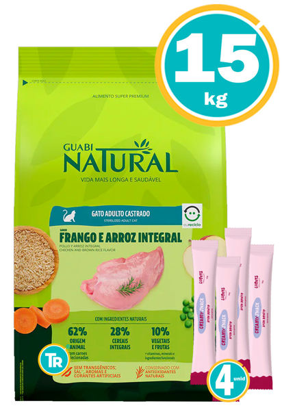 Imagen de GUABI Cat Adulto Castrado 15kg Pollo y Arroz Integral + Snack
