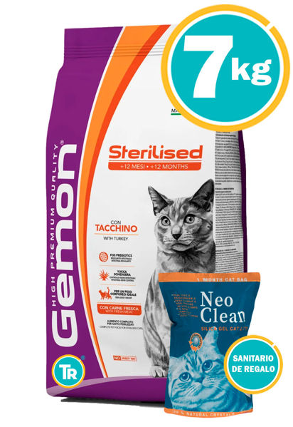 Imagen de GEMON Gato Sterilised Trukey 7kg + Sanitario