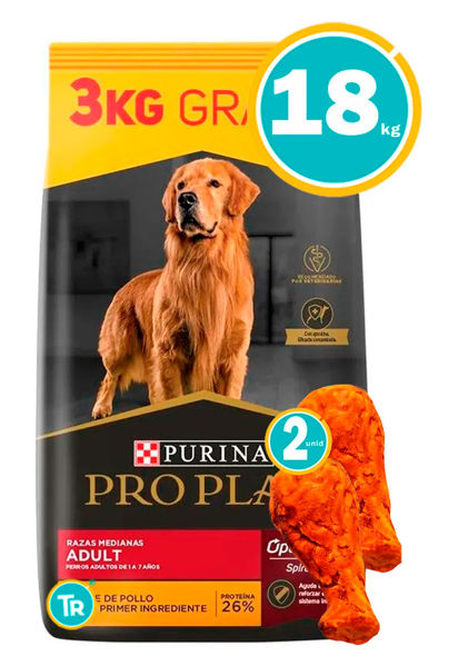 Imagen de PRO PLAN Optolife Dog Adulto Ccomplete 18kg + Patas de pollo