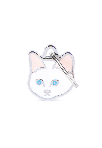 Imagen de CHAPITA IDENTIFICADORA GATO EUROPEO BLANCO