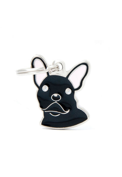 Imagen de CHAPITA IDENTIFICADORA BULLDOG FRANCÉS NEGRO