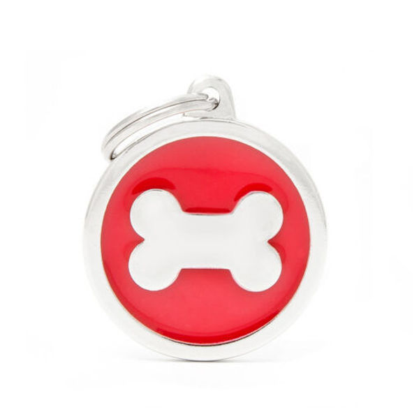 Imagen de CHAPITA CÍRCULO GRANDE ROJO HUESO - FERPLAST