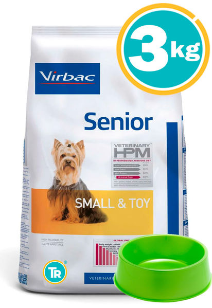 Imagen de HPM Virbac Perro Senior Razas Pequeñas y Mini 3kg + Comedero