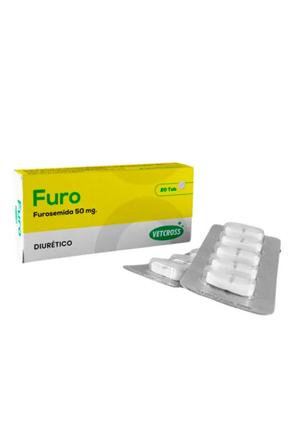 Imagen de FUROSEMIDE 50MG 20 COMPRIMIDOS - VETCROSS