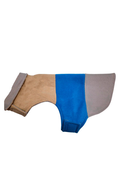 Imagen de Abrigo Polar De Pana Talle 6 (Celeste y Gris)