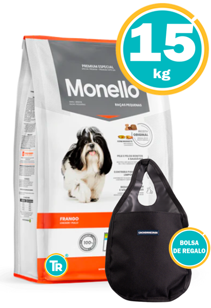 Imagen de MONELLO Perro Adulto Pequeño 15kg (POLLO) + Bolsa Para Auto