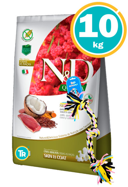 Imagen de NYD Perro Quinoa Skin & Coat Pato 10,1kg + Juguete Cuerda
