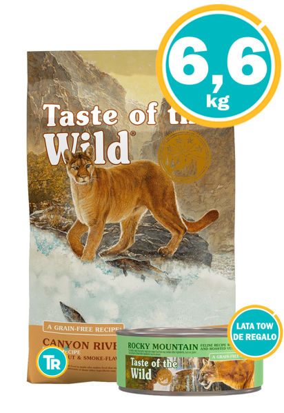Imagen de TASTE OF THE WILD Feline Canyon River 6.6kg + Lata