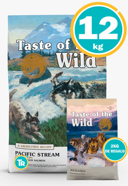 Bolsa de alimento Taste of the Wild Pacific Stream Puppy 12KG con unidad extra de regalo