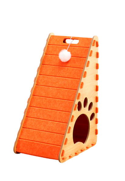 Imagen de Rascador de Gato Triangular Color Naranja