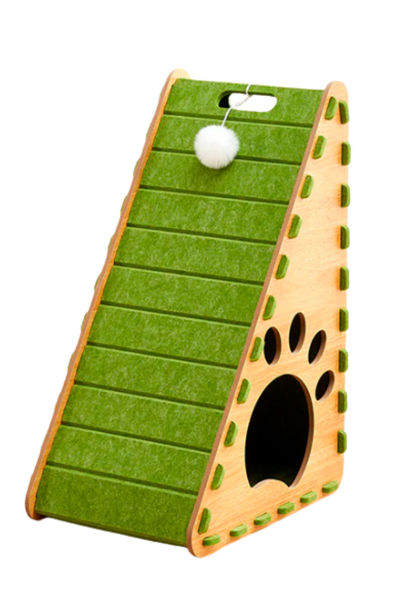 Imagen de Rascador de Gato Triangular Color Verde