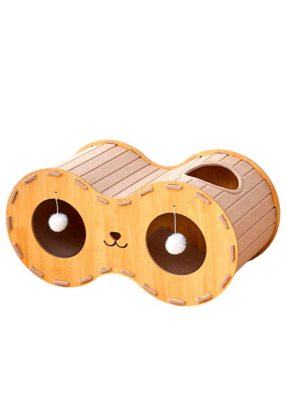 Imagen de Cama Telescópica con Rascador para Gatos Beige
