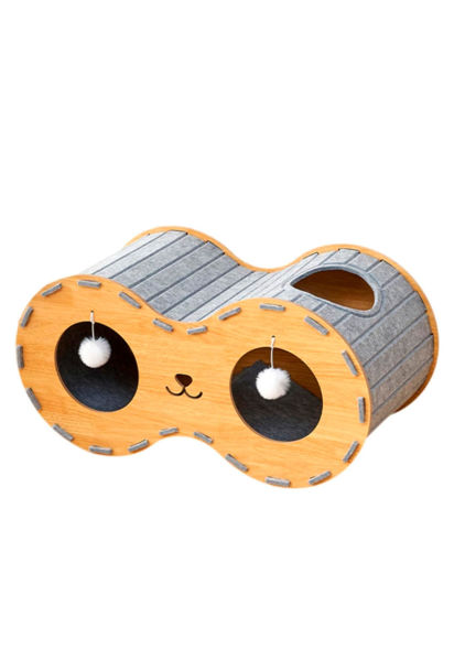 Imagen de Cama Telescópica con Rascador para Gatos Gris