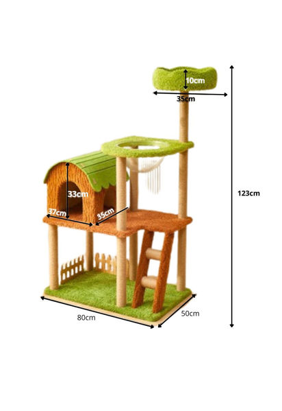 Imagen de RASCADOR P/GATO FORMA CASA 4 NIVELES