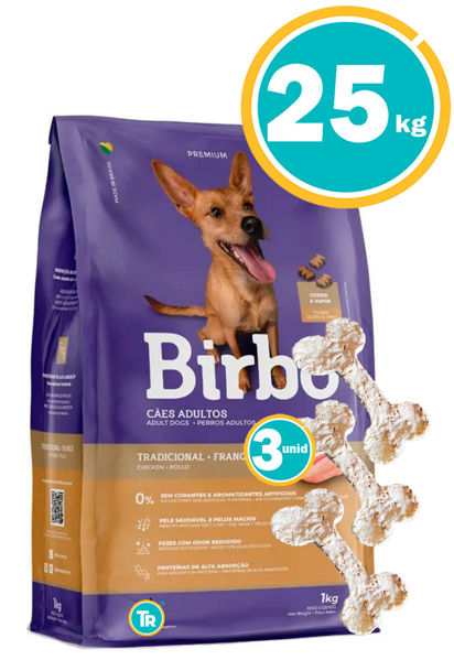 Imagen de BIRBO PERRO ADULTO TRADICIONAL POLLO 25KG + HUESITOS