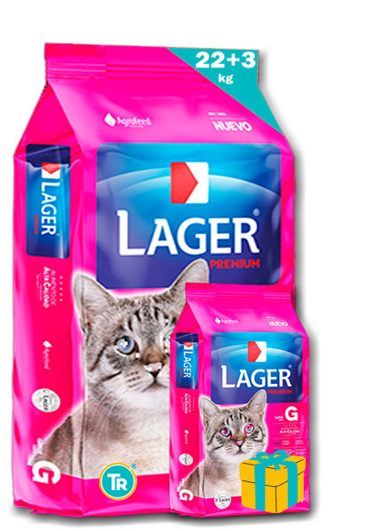 Imagen de LAGER GATO ADULTO 22+3KG + REGALO + ENVÍO