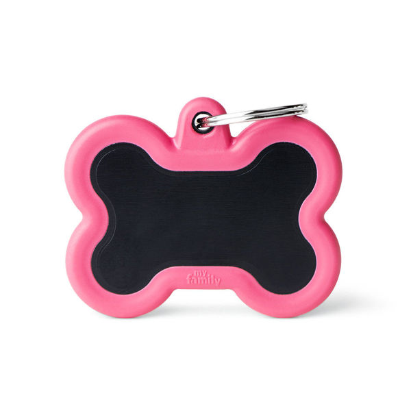 Imagen de HUESO NEGRO ALUMINIO GOMA ROSA MEMO PET