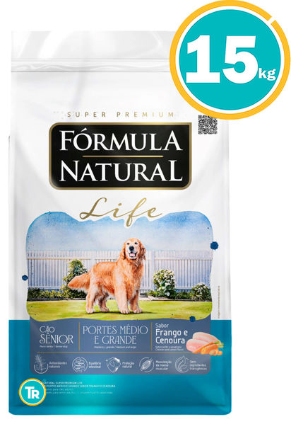 Imagen de FORMULA NATURAL LIFE PERRO SENIOR RAZA MED/GDE 15KG