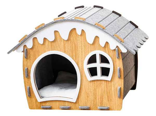 Imagen de Cama Forma de Casa para Gato Color Gris