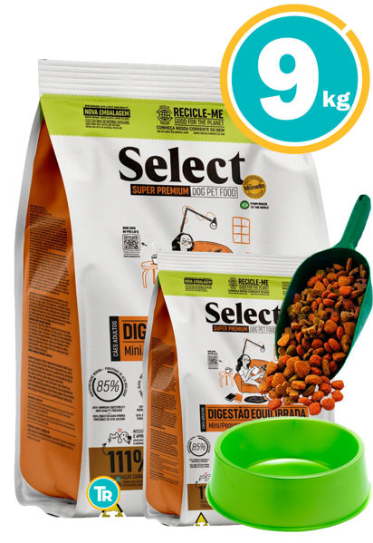 Imagen de SELECT Digestión Equilibrada Raza Peq/Mini 7kg + 2kg + Pala y comedero