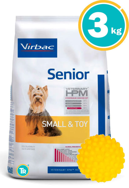 Imagen de HPM Virbac Perro Senior Razas Pequeñas y Mini 3kg + Pelota - PROMO WEB
