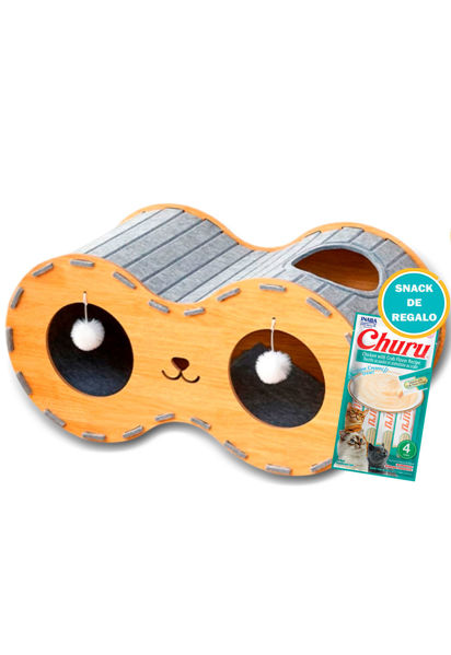 Imagen de Cama Telescópica con Rascador para Gatos Gris + Snack