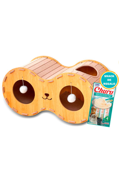 Imagen de Cama Telescópica con Rascador para Gatos Beige + Snack