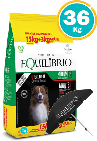 Imagen de EQUILIBRIO Perro Adulto 36 Kg + Sombrilla