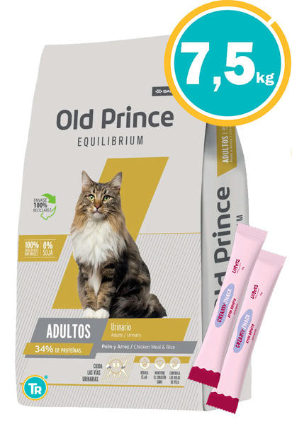 Imagen de OLD PRINCE Gato Urinary 7.5kg + Snacks