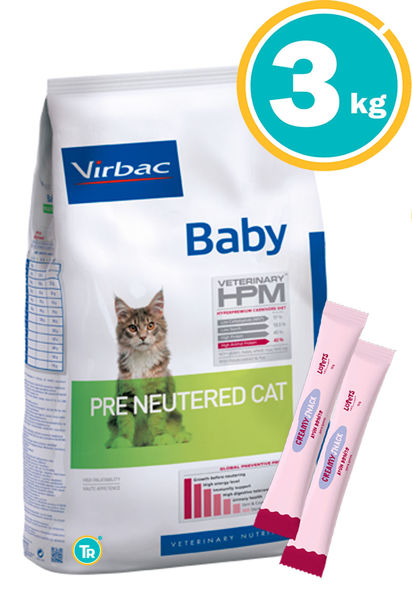 Imagen de HPM Virbac Gato Kitten Baby Pre Neutered 3kg + Snacks