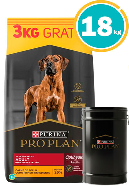 Imagen de PRO PLAN Optilife Perro Adulto Large Breed 18kg + Contenedor